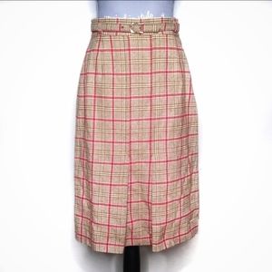 Pendleton Tan and Pink Plaid Skirt